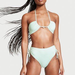 VICTORIA'S SECRET SWIM Ruched High Waist Cheeky Bikini Bottom  NWT